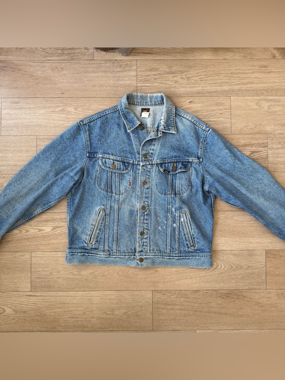 vintage 70s Lee Rider’s denim jacket USA made distressed trucker - L